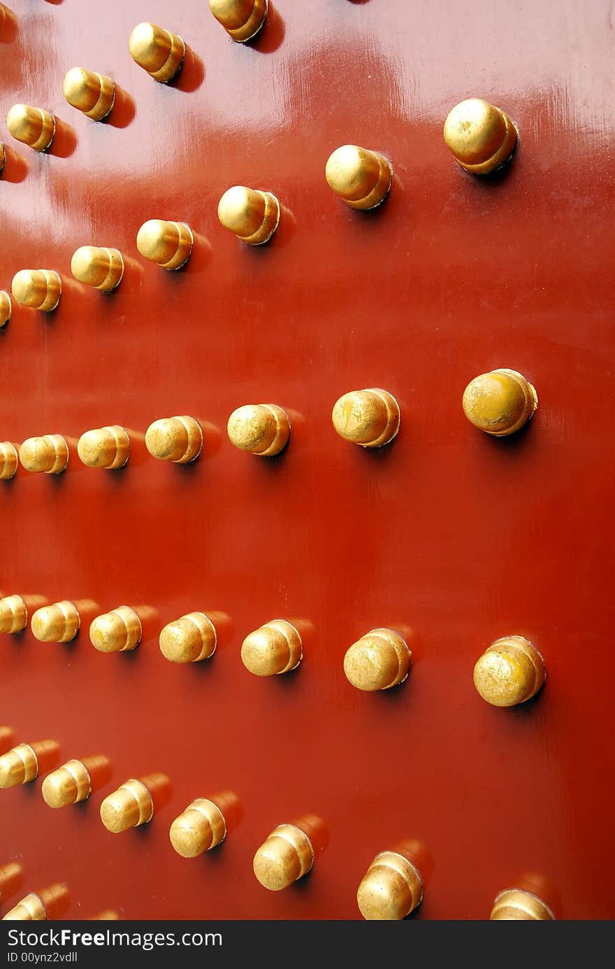 Red Traditional Door At Summer Emperor Palace