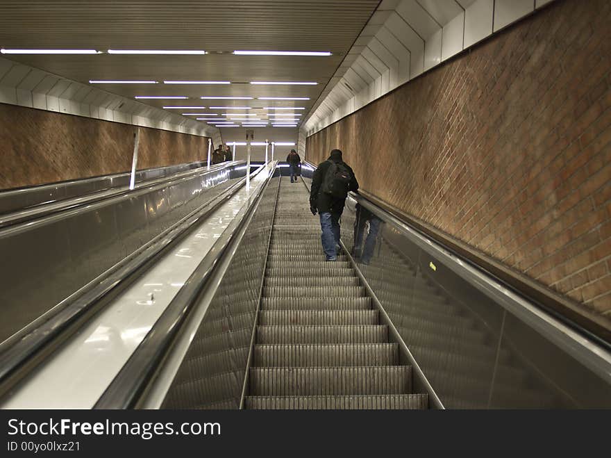 Subway escalator in Munich