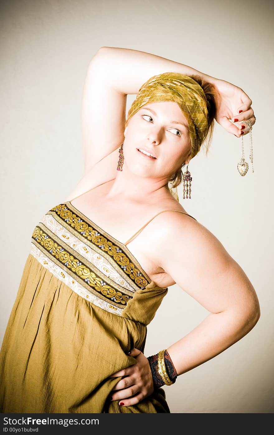 A female model, photographed in the studio.