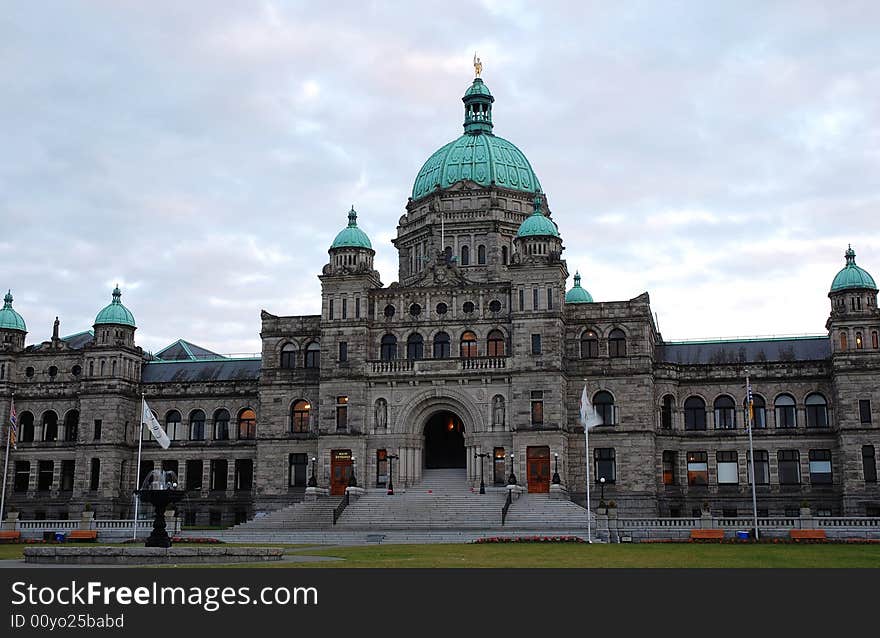 The historic victorian style parliament building in victoria, british columbia, canada. The historic victorian style parliament building in victoria, british columbia, canada