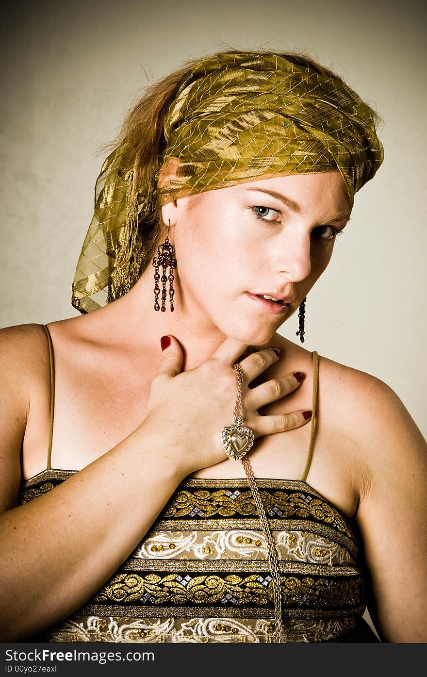 A female model, photographed in the studio.