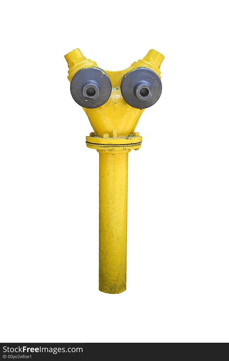 Isolated image of yellow Israeli fire hydrant. Isolated image of yellow Israeli fire hydrant.