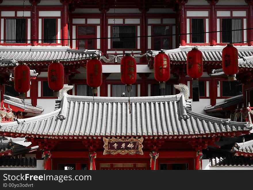 A picture of a facade at the Buddha Tooth Relic Temple, Singapore. A picture of a facade at the Buddha Tooth Relic Temple, Singapore