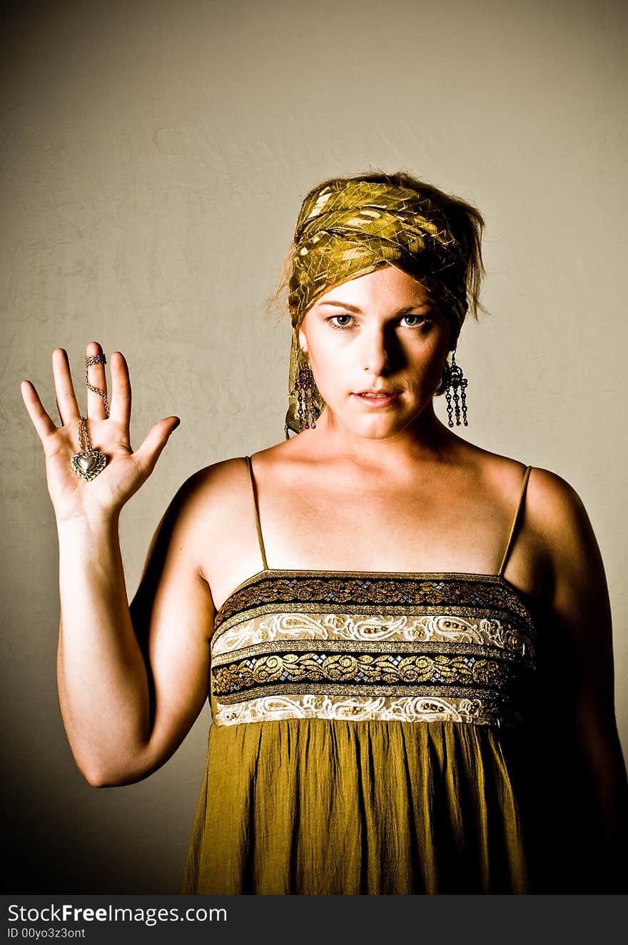 A female model, photographed in the studio.