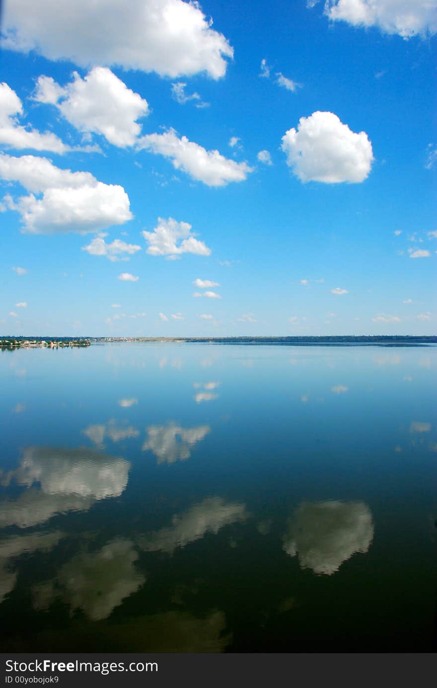 Blue sky and river