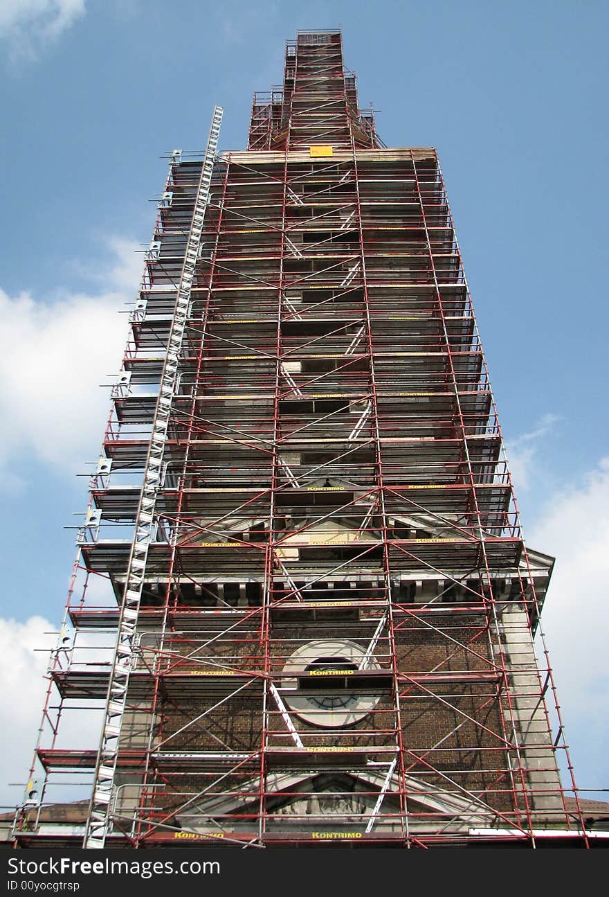 Restoration of church tower