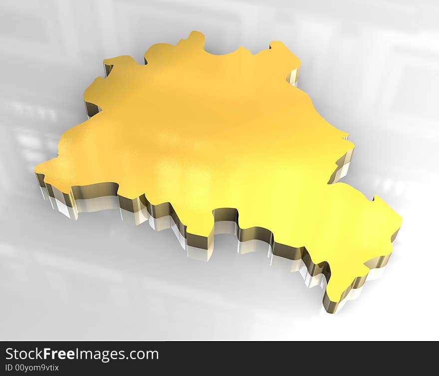 3d made flag map of berlin. 3d made flag map of berlin