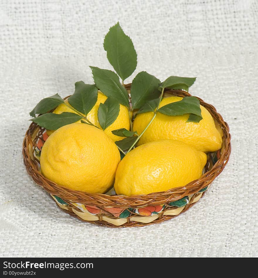 Lemons in a basket