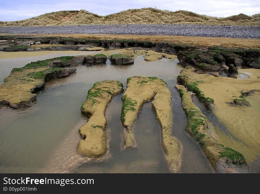 Mud banks on the west coast of ireland near ballybunion. Mud banks on the west coast of ireland near ballybunion