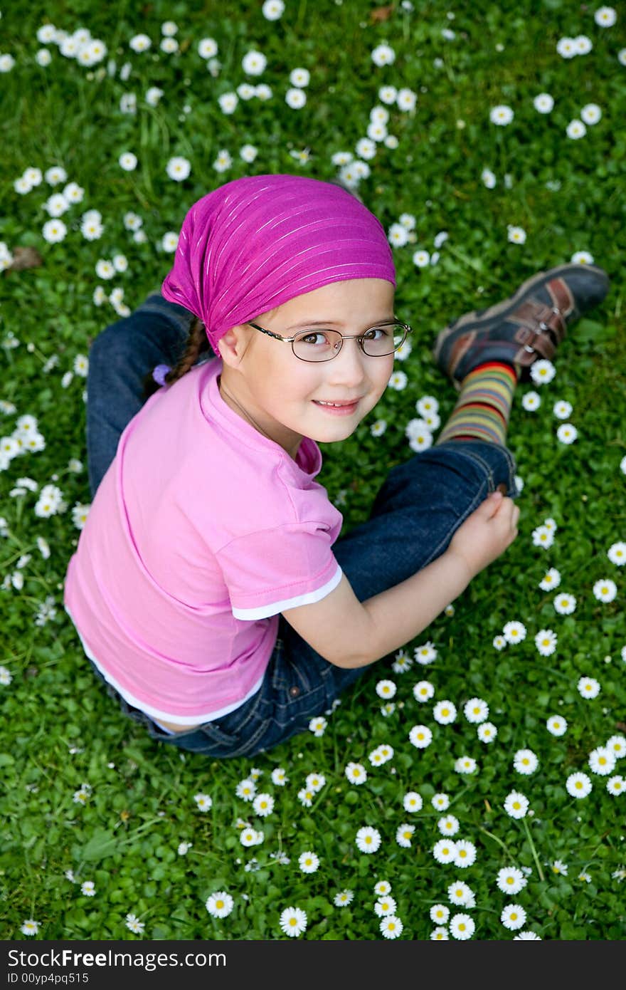 Little girl in violet