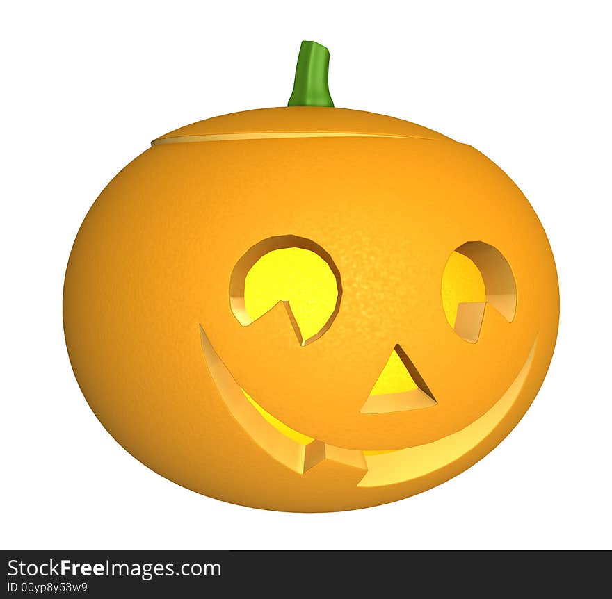 Three-dimensional model - a pumpkin with the cut apertures. Three-dimensional model - a pumpkin with the cut apertures.