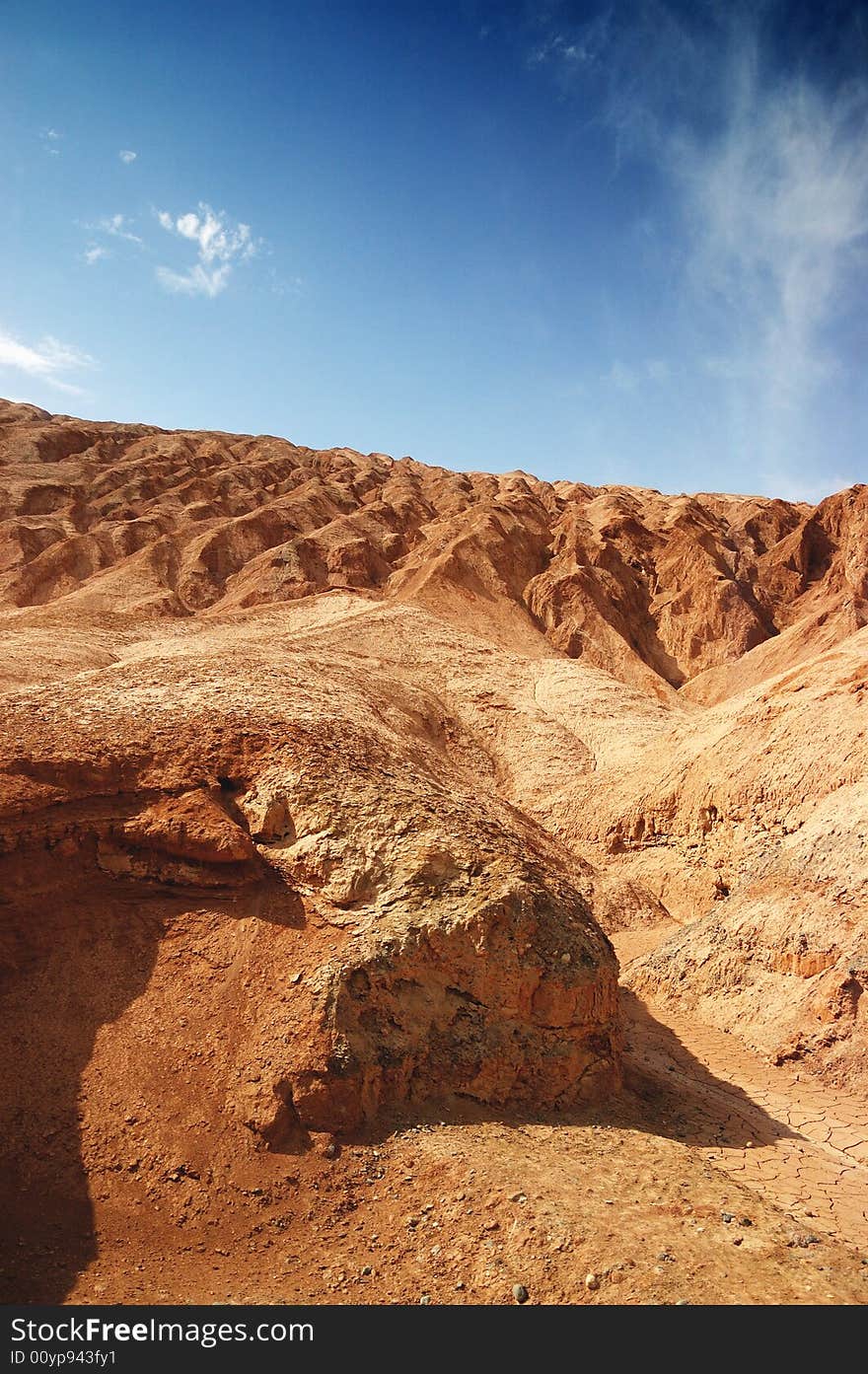 The Flaming Mountain in Xinjiang Province of China