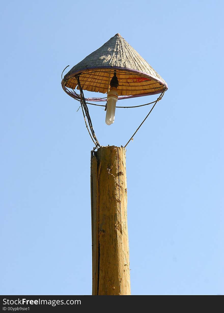 Wooden lamppost