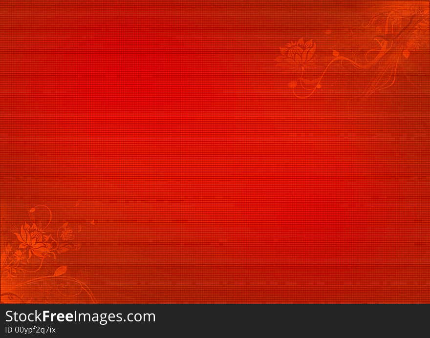 Red mosaic background with flowers. Red mosaic background with flowers