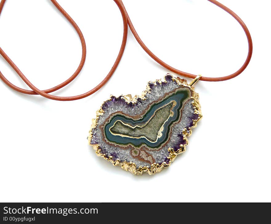 Decorative necklace with mineral stone