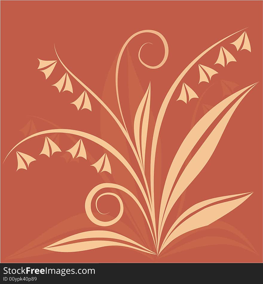 Vector red floral abstract background