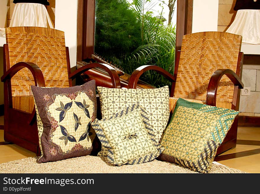 Artistic nature decorative pillows on livingroom. Artistic nature decorative pillows on livingroom