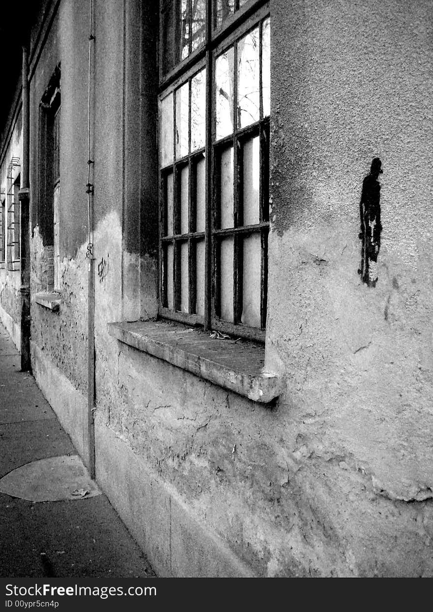 Photo of street with windows.