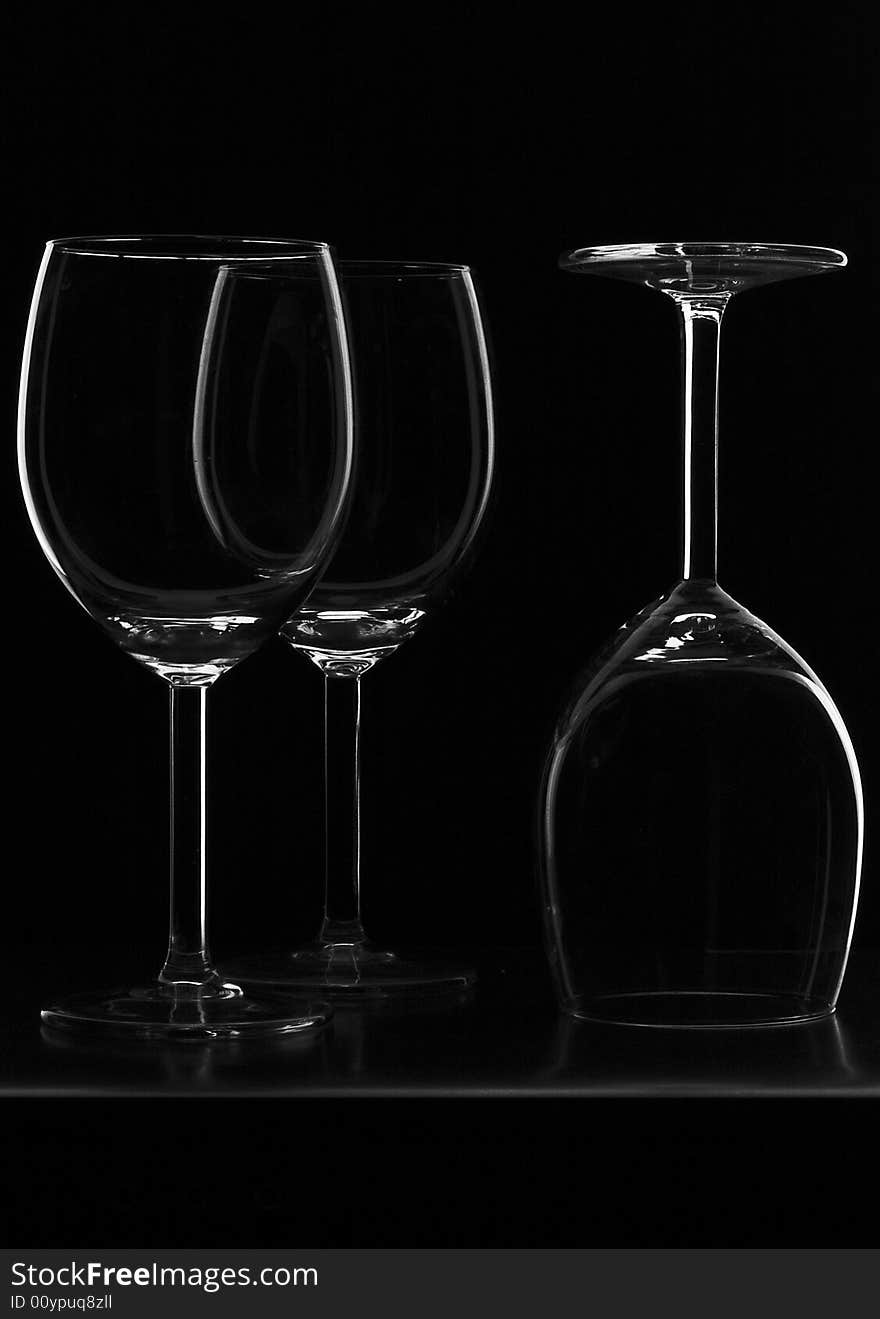 Outlines of three glass