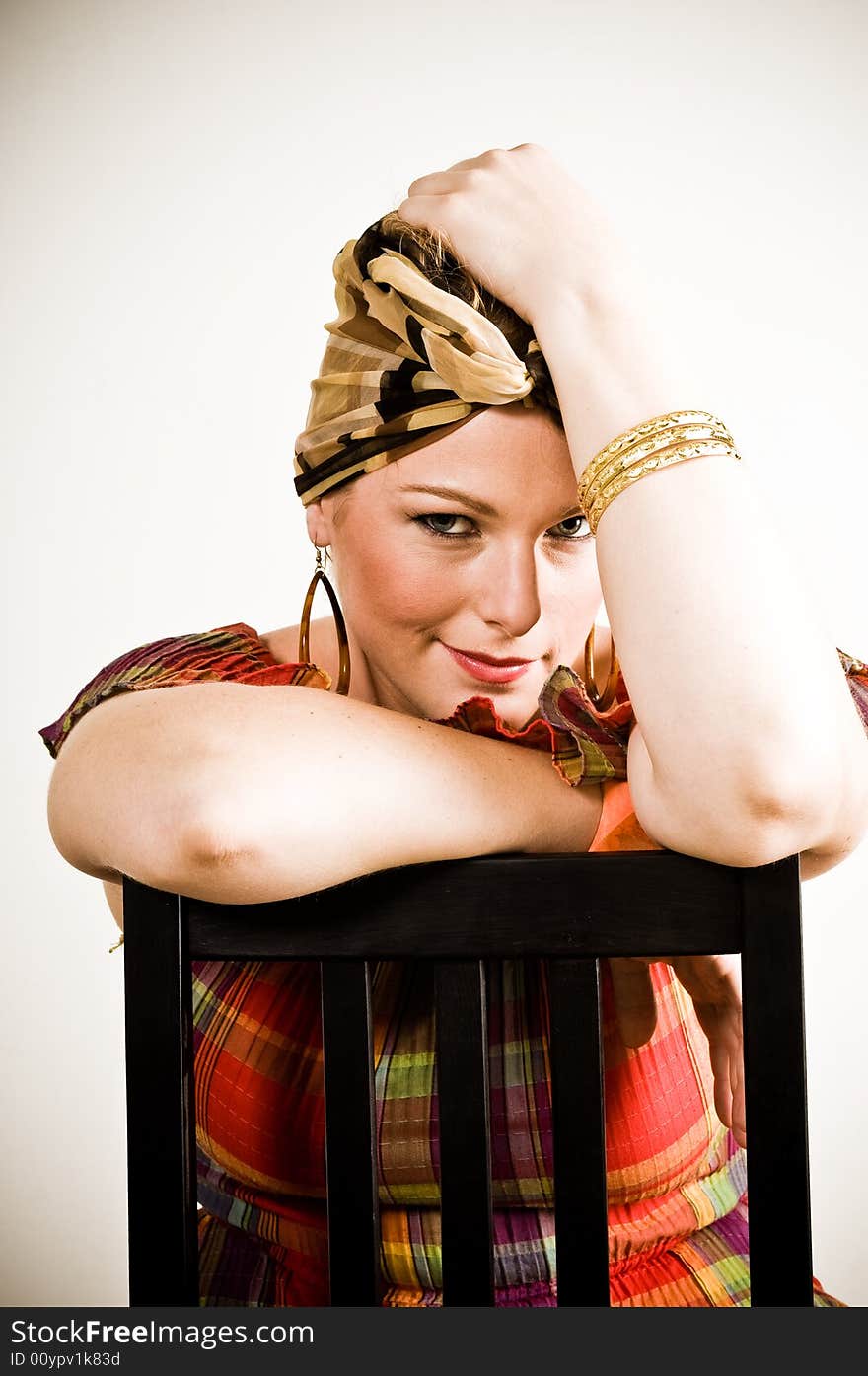 A female model, photographed in the studio.