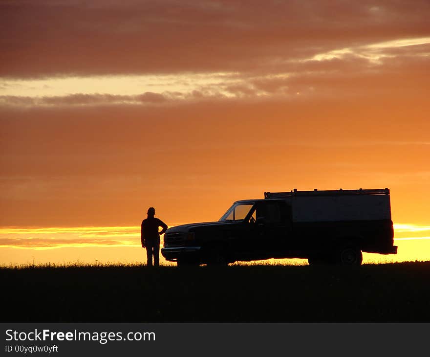 Old Vehicle At Sunset