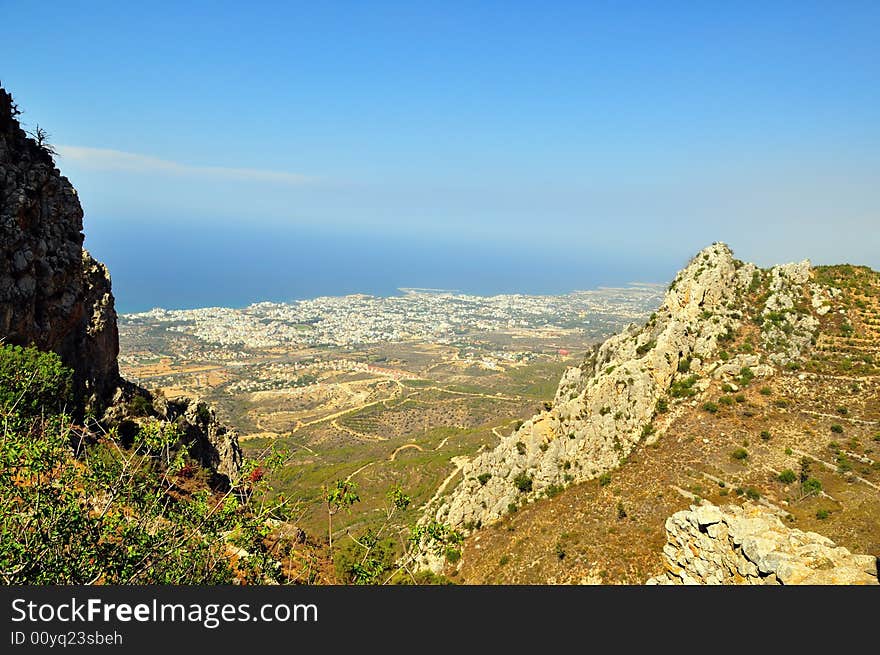 View Kyrenia from St Hilarion