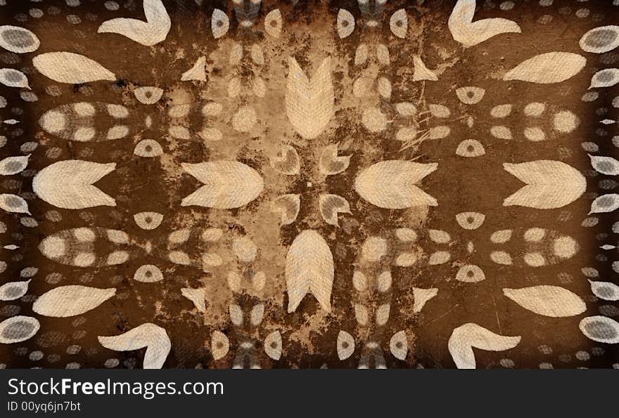 Vintage Grunge Style Abstract Background With Floral Design