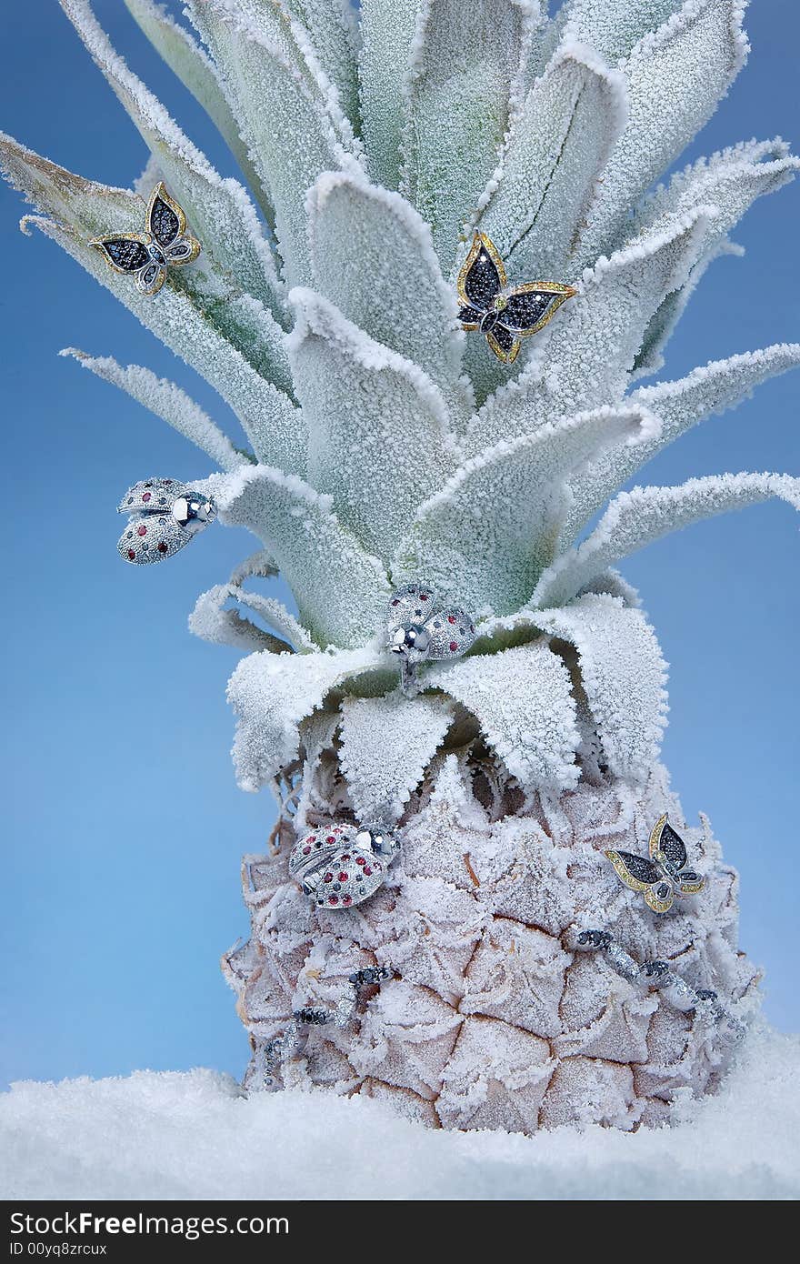 Decorated Frozen Pineapple