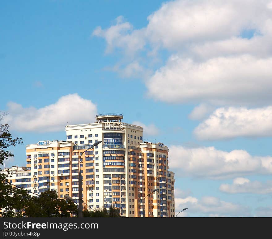 Modern residential building and the sky