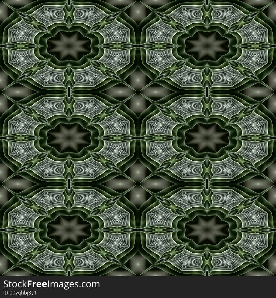 Abstract fractal image resembling rayed medallion wallpaper