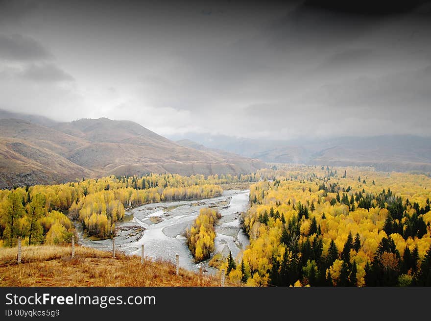 The border in the North of Xinjiang