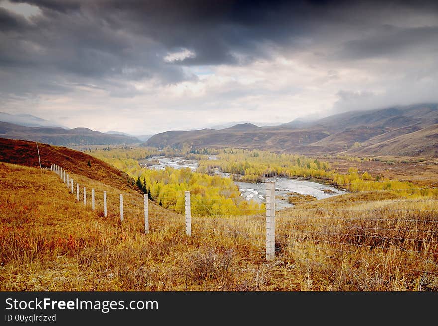 The border in the North of Xinjiang