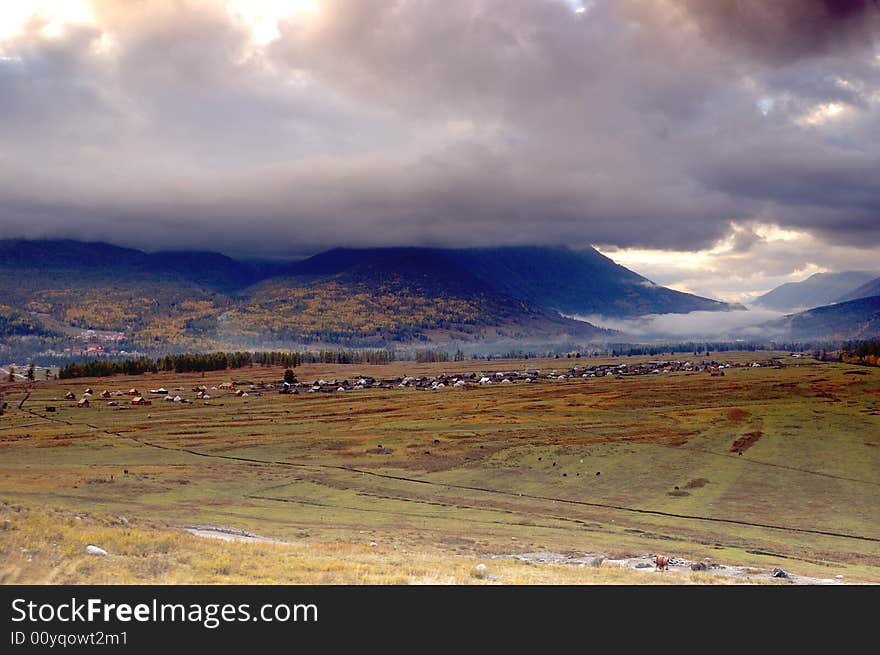 The beautiful Kanasi view in the Xinjiang Province of China