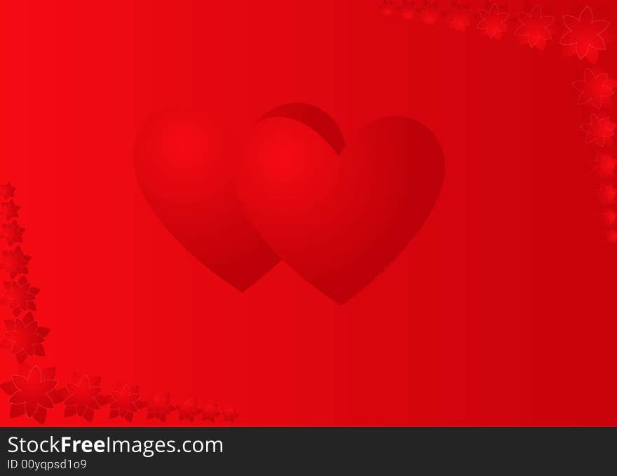 Red Valentine background with hearts