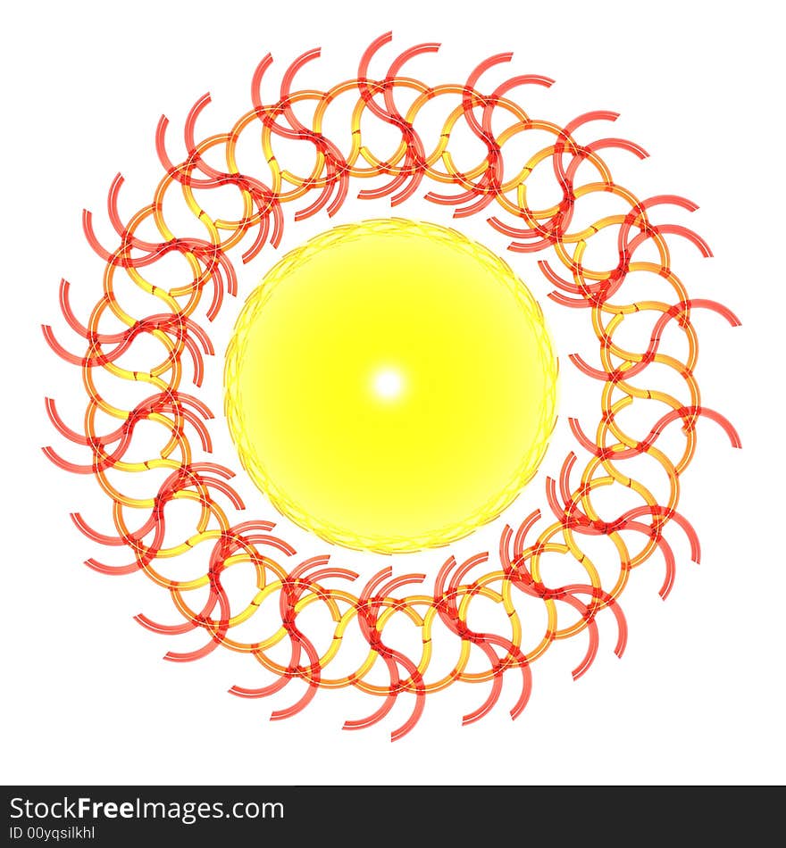 An illustration of the sun isolated on a white background. An illustration of the sun isolated on a white background.