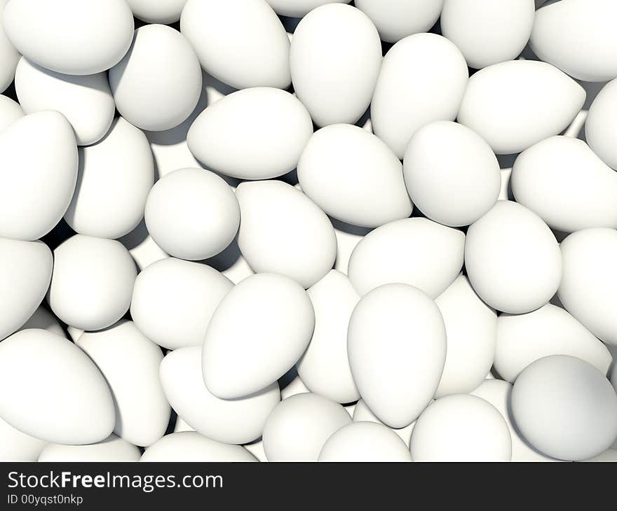 A lot of white eggs