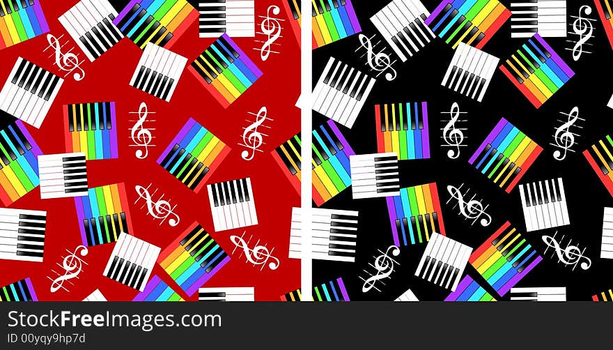 Vector illustration -Seamless music piano background. Vector illustration -Seamless music piano background