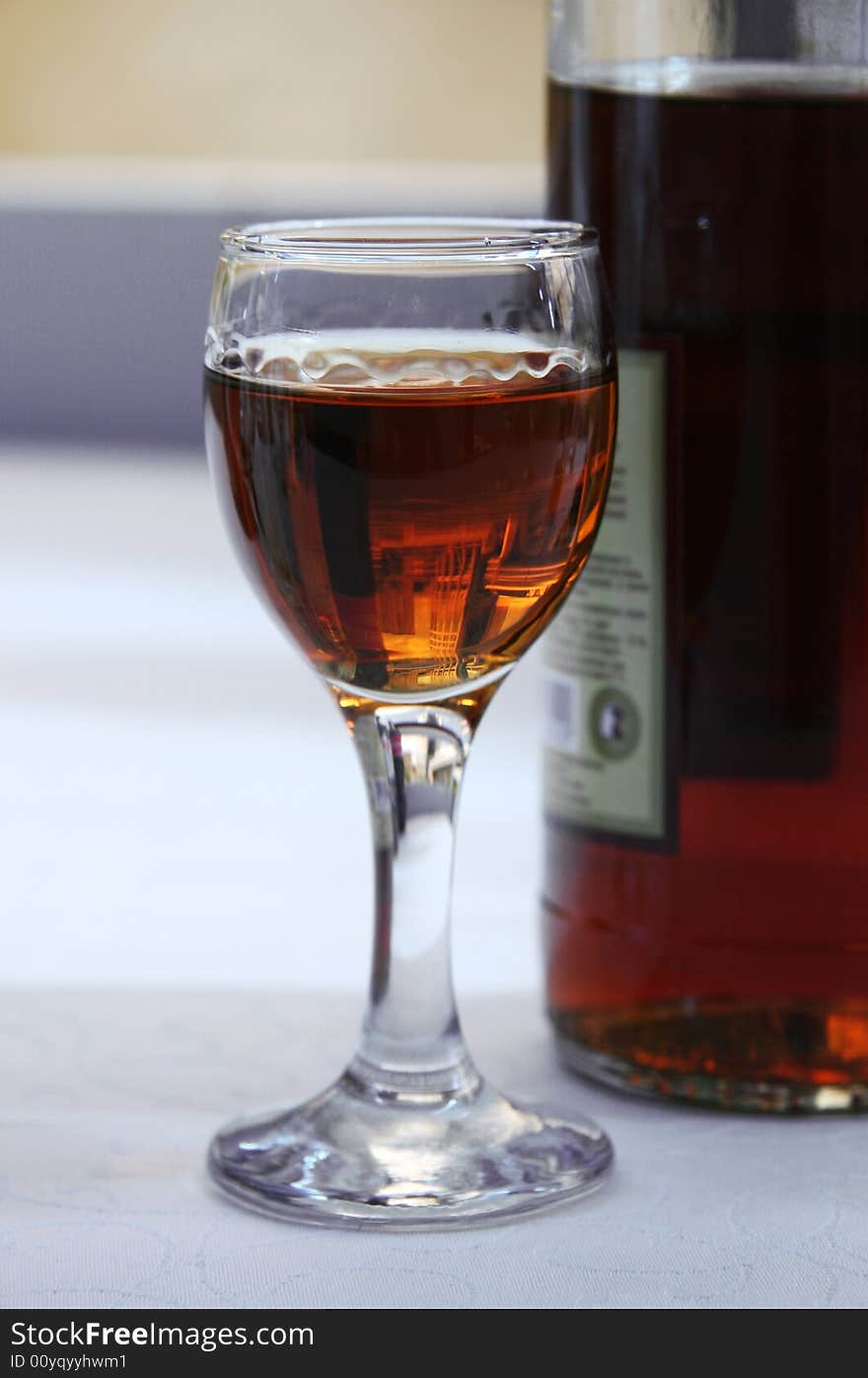 Glass Of Cognac, Bottle