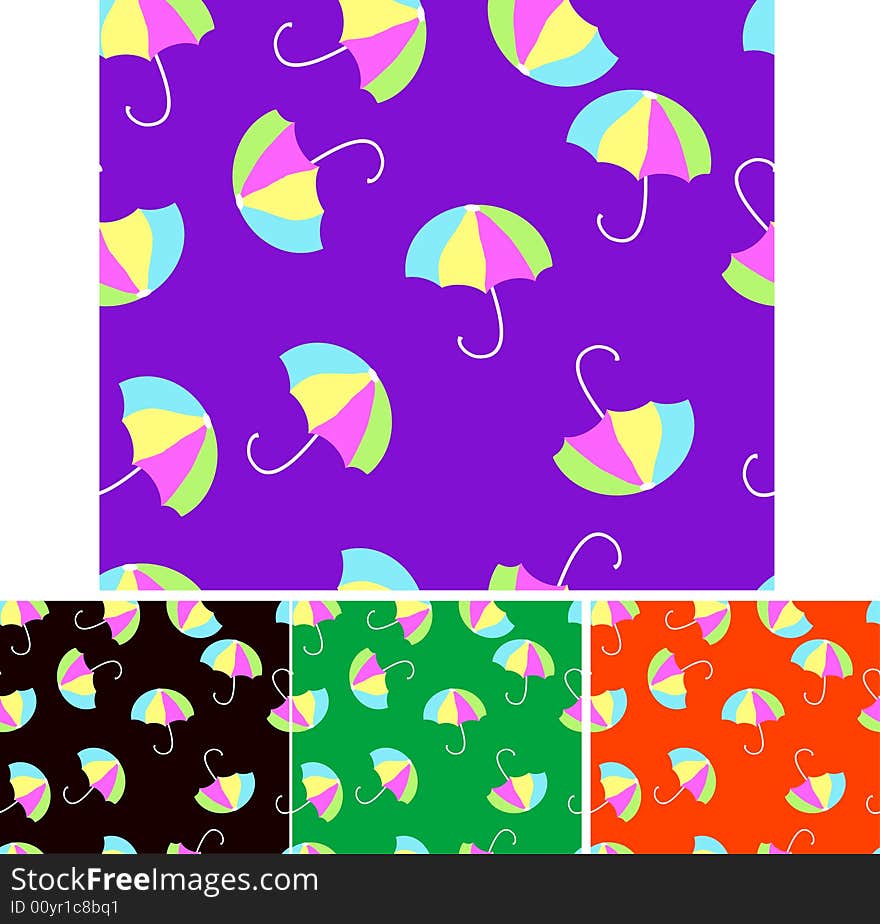 Vector illustration -a Seamless Coloured Umbrellas