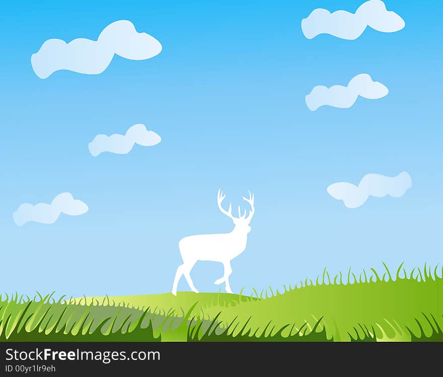 Deer wild animal vector illustration