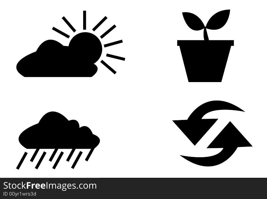 Vector logo elements set environmental background