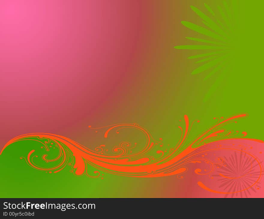 Purple and green background with  ornament. Purple and green background with  ornament