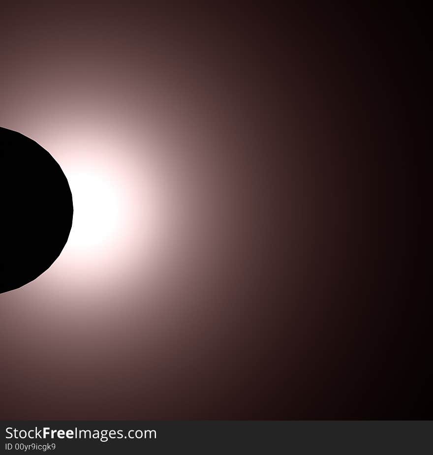 Outer space vision of an eclipse