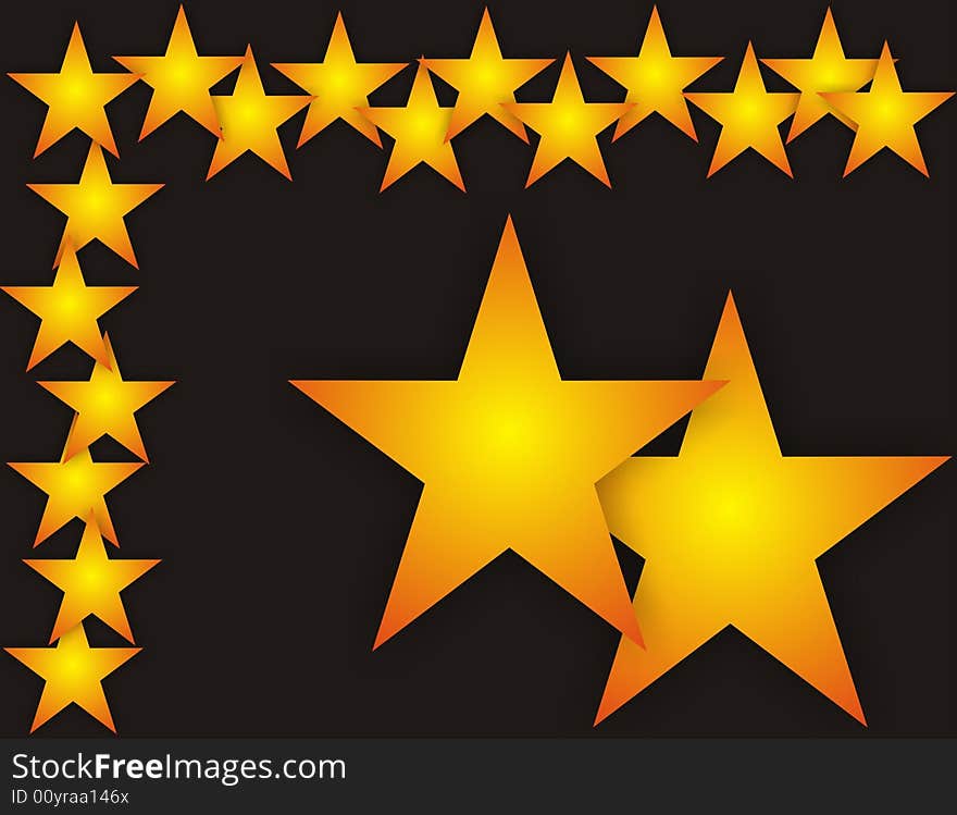 Stars on black background -  illustration