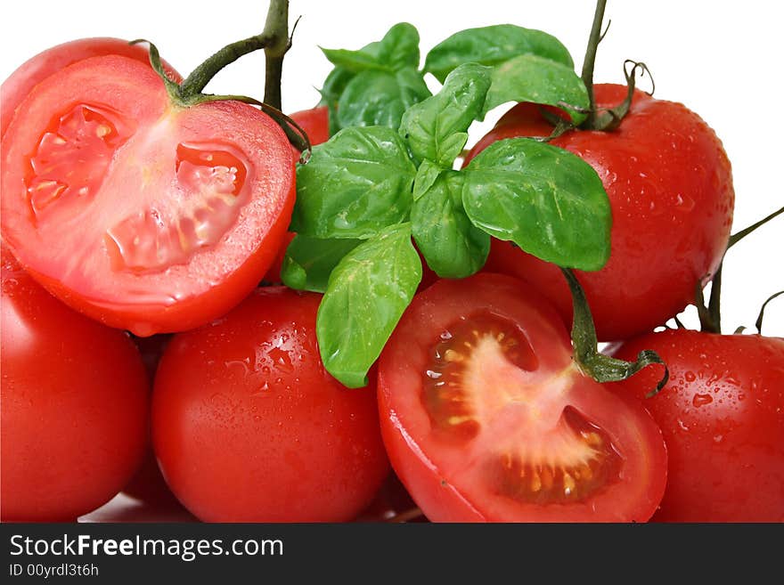 Tomatoes with basil