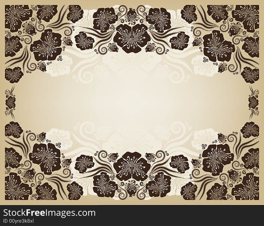 Vintage Frame. Elegant. Beige.