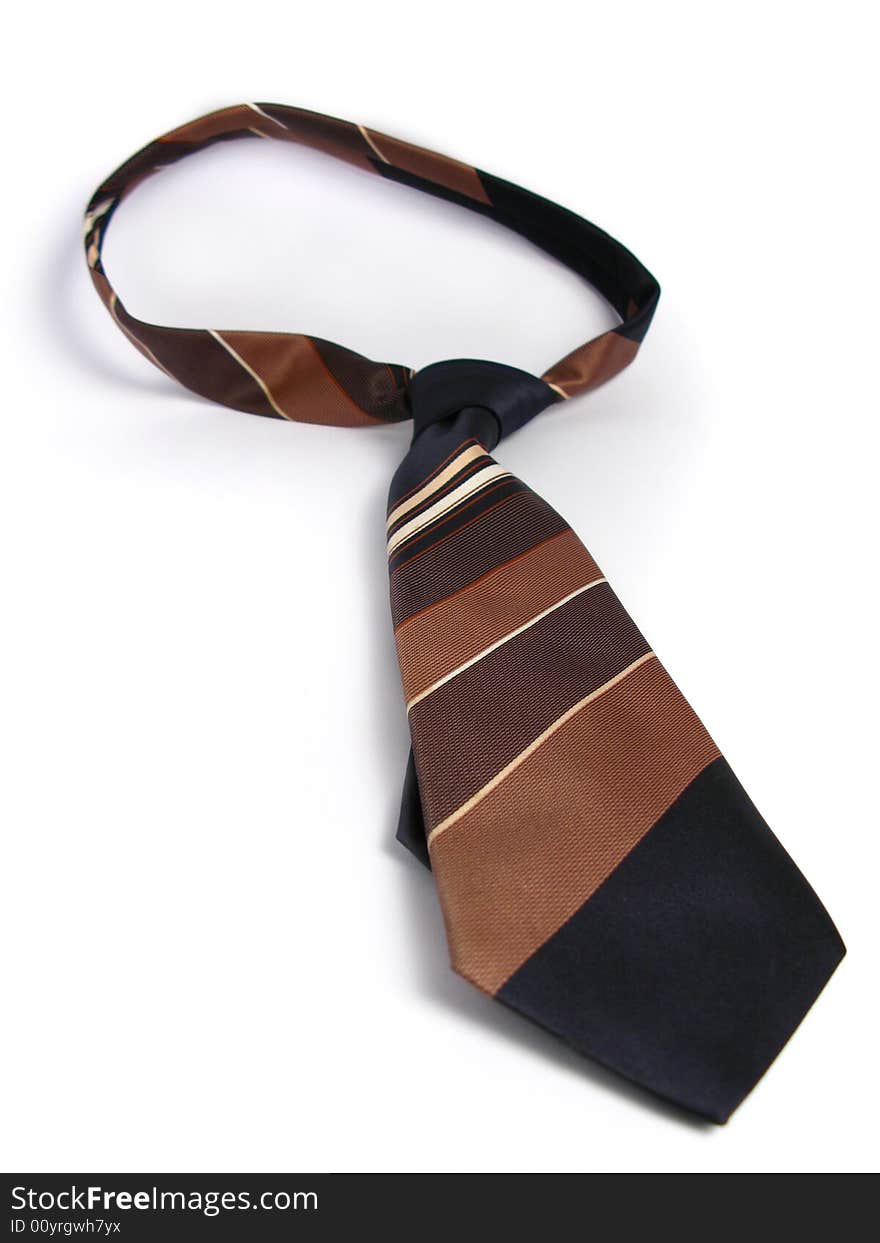 Tie with stripes from a businessman on a white background