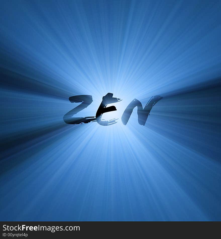 Zen word symbol light flare