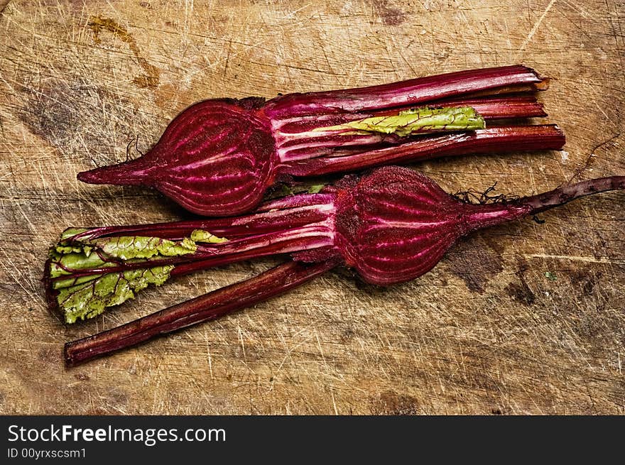 Beets On Wooden Table.