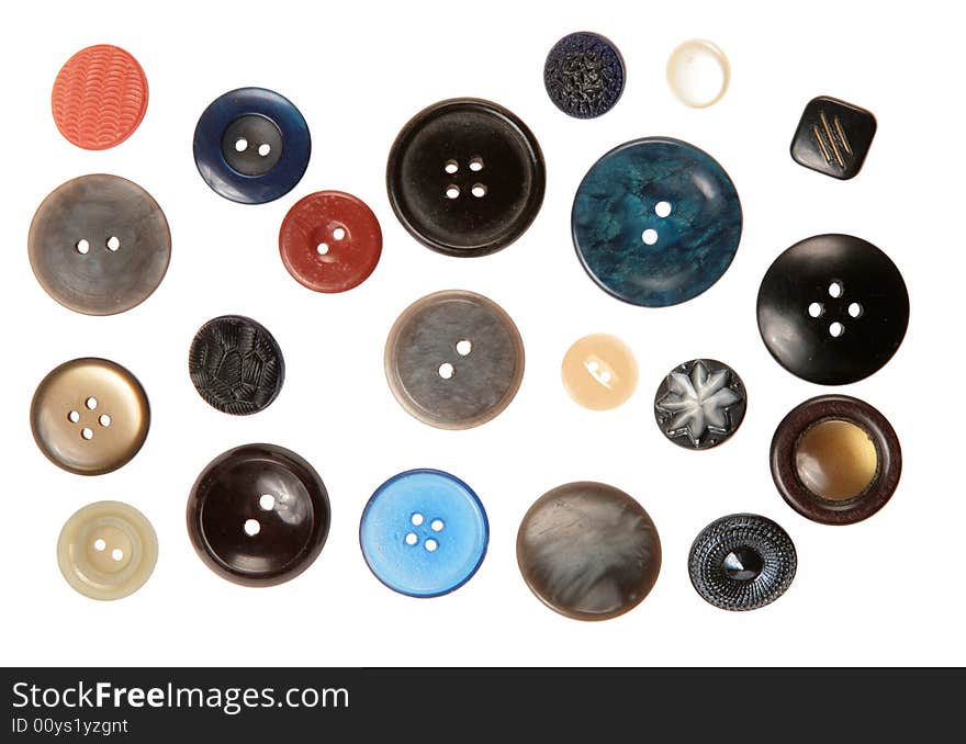 Many Buttons Isolated On White